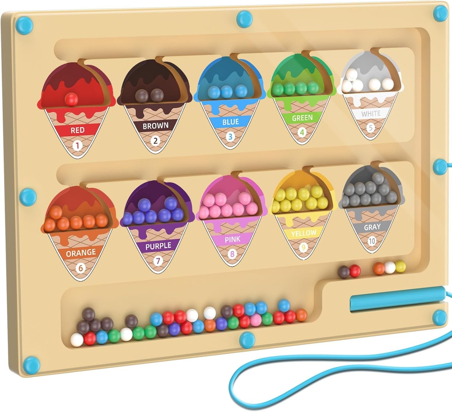 Kreatives Lernspielzeug für Kinder - Magnetisches Eiscreme-Labyrinth
