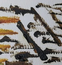 GAT Aceo ATC  Oil painting ORIGINAL art ABSTRACT MODERN HAND PAINTED 3.5X2.5 