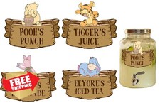 Winnie Baby Shower Decorations Party Drink Labels Pooh Themed Birthday Reveal