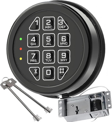 High Security Electronic Safe Lock Replacement Keypad with Solenoid Lock & 2 Key
