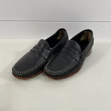 Johnston & Murphy Shoes Mens Size 9.5 Leather Penny Loafers Sheepskin Lined