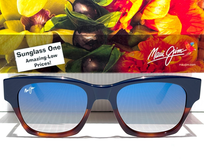 Maui Jim VALLEY ISLE Navy Tortoise POLARIZED Blue to Silver
