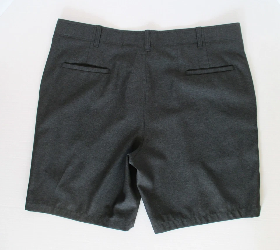 Pantalones cortos de vestir Haggar In Motion para hombre talla 40 gris carbón entrepierna 9" Foto 3 de 4