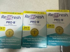 Lot Of 3 Rephresh Pro B Probiotic Feminine Supplement 30 Capsules Each Exp926