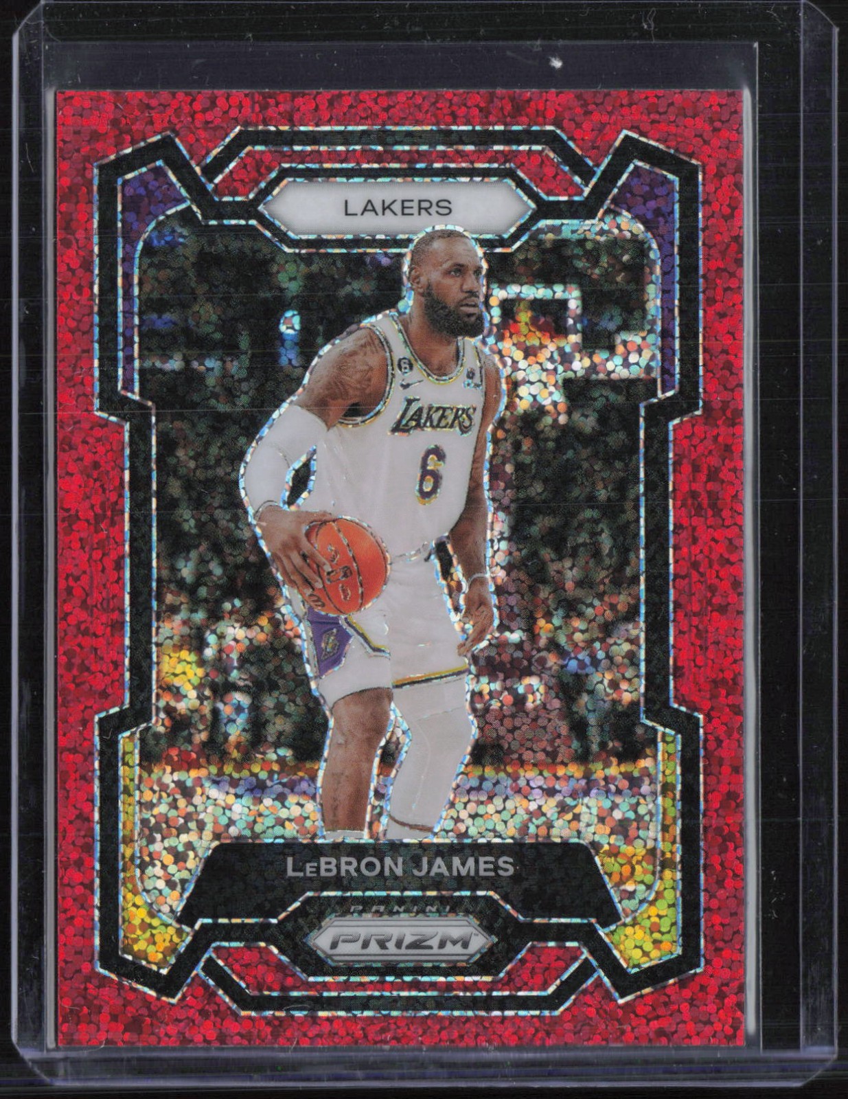 2023 Panini Prizm Red Sparkle #63 LeBron James