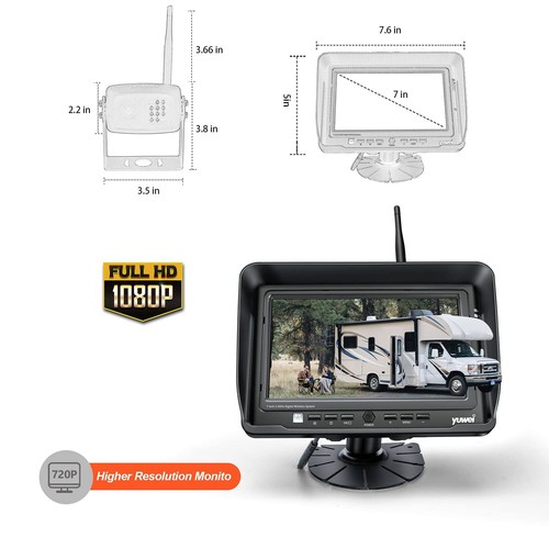 Yuwei Digital Wireless Backup Camera System Kit, AHD1080P, Wireless Rear View... - Picture 2 of 7