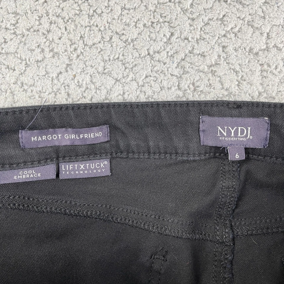 NYDJ Jeans Womens 6 Margot Girlfriend Black High Rise Tapered Cool Embrace - Image 4 of 4