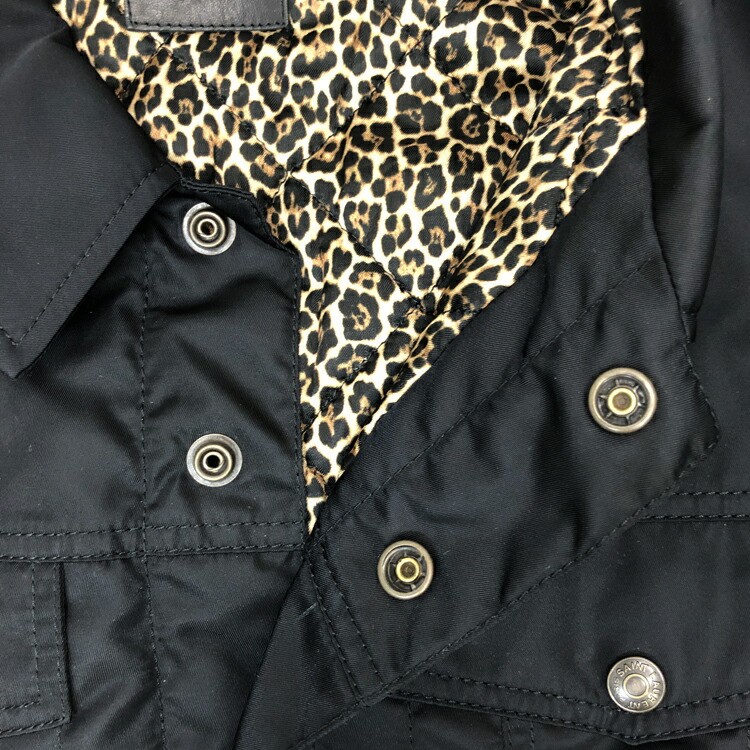 Giacca tracker Saint Laurent 22SS foderata leopardata taglia 46 18 pollici nera