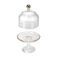  Cake Plate Server Platter With Dome: Cupcake Display Plate With Lid - Cake