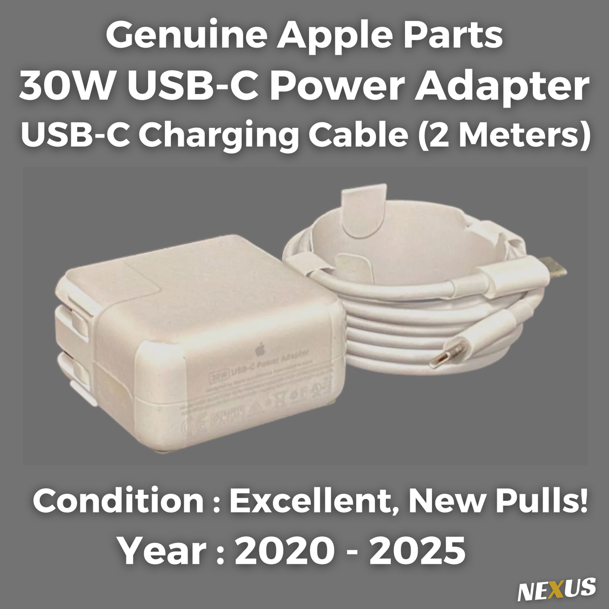 OEM Apple 30W USB-C Fast Charger 2m Cable iPhone, iPad, MacBook