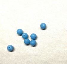 2.2 oz. 6mm Round Glass Beads - Turquoise color- Made in Japan
