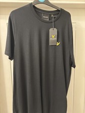 Image of Lyle & Scott Jet Black Pique T-Shirt Large Brand New With Tags