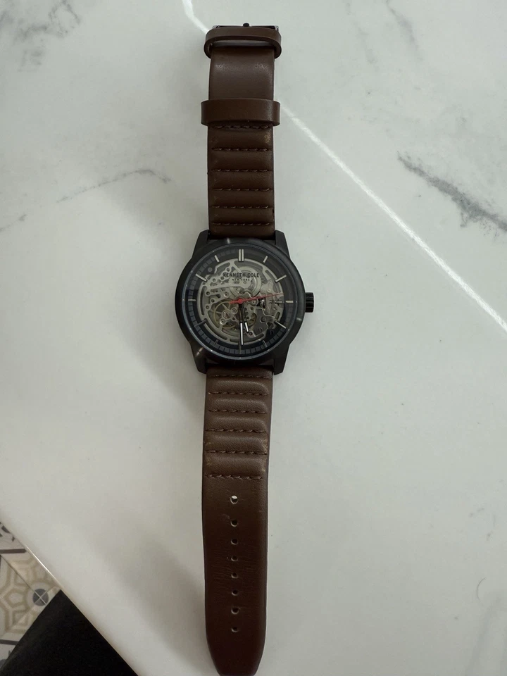 Kenneth Cole Men's Automatic Stainless Steel and Leather Dress Watch, Brown - Image 3 of 4