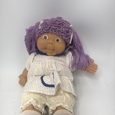 VTG Berjusa Cabbage Patch Style Doll Vinyl Arms, Legs & Head Purple Yarn Hair