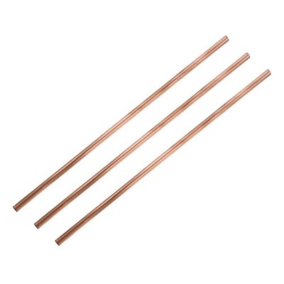 3 x Copper Round Tube 7mm OD 0.2mm T 300mm L Hollow Straight Pipe Tubing