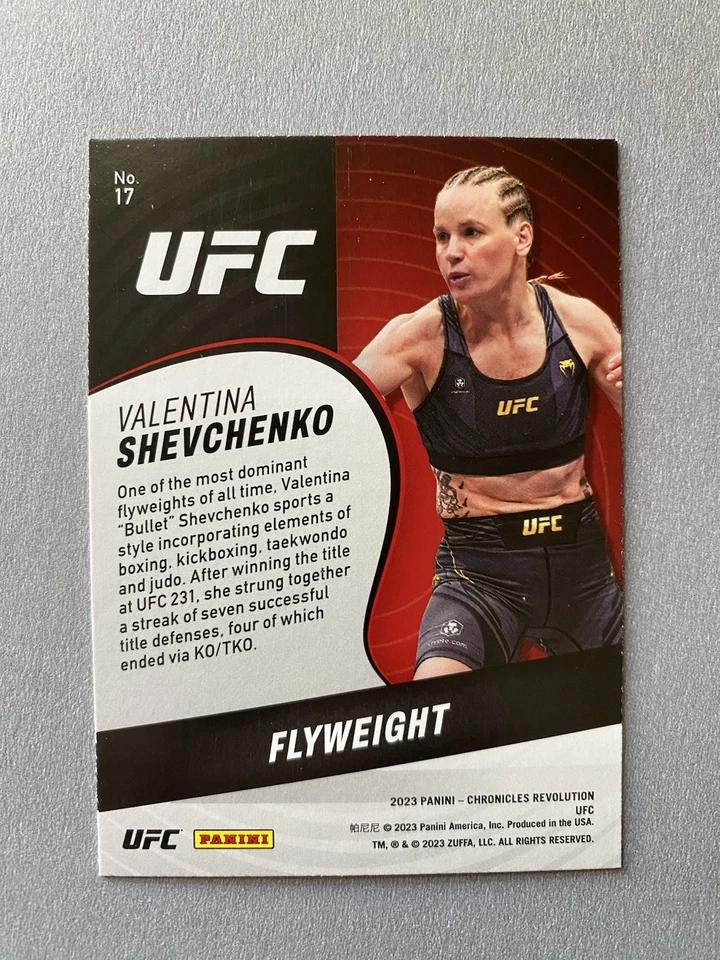 2023 Panini UFC Chronicles Revolution Insert Valentina Shevchenko - Image 2 of 2