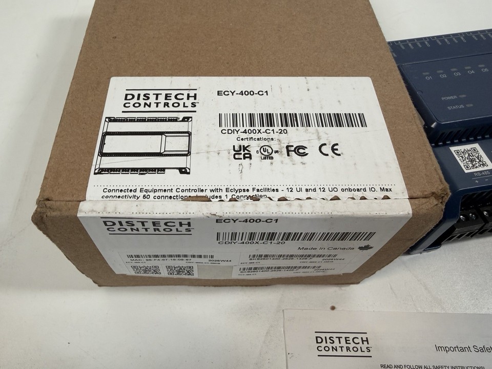 Distech Controls Eclypse ECY-400-C1 BACnet Works W/ Tridium Vykon ...