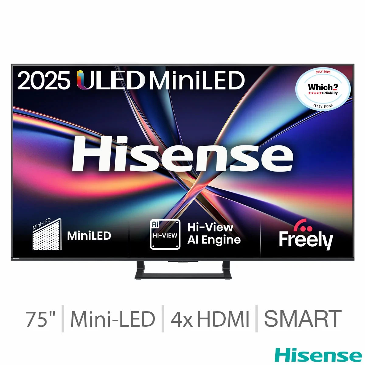 Hisense 75E8QTUK 75 Inch Mini LED HD Smart TV (SRP £999)