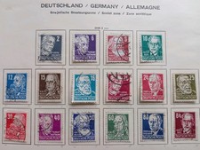 Satz Briefmarken, sowj.besetzte Zone 1948, 16 Werte, ber&uuml;hmte Pers&ouml;nlichkeiten