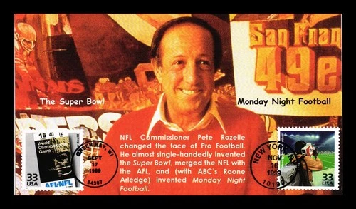 US COVER SUPER BOWL I AND MONDAY NIGHT FOOTBALL CELEBRATE CENTURY FDC COMBO