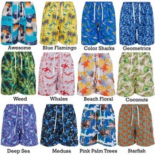 Mens Swim Trunks, Cargo Swimming Short Swimwear Bathing Suit Summer Beach Prints