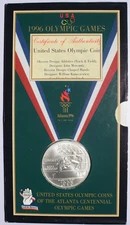 1995-D Atlanta Olympics Track and Field Silver $1 in RARE 'Tri-Fold' OGP w/COA
