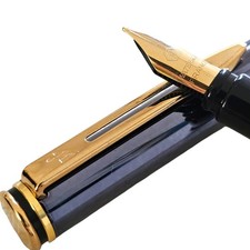 WATERMAN penna STILOGRAFICA Vintage Fountain pen M 18k Blu Navy Lacquer SCATOLA
