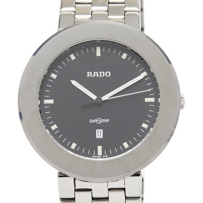 RADO Diastar 152.0341.3 36mm Black Dial Date Quartz Men's Watch USED