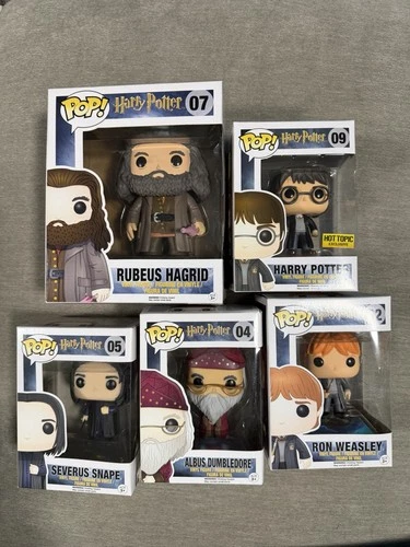 Funko Pop! Harry Potter Lot of 5 - Hagrid 7, Harry 9, Snape 5, Albus 4, Ron 02
