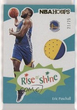 2019-20 Panini NBA Hoops Rise N Shine Memorabilia Prime 21/25 Eric Paschall 4al