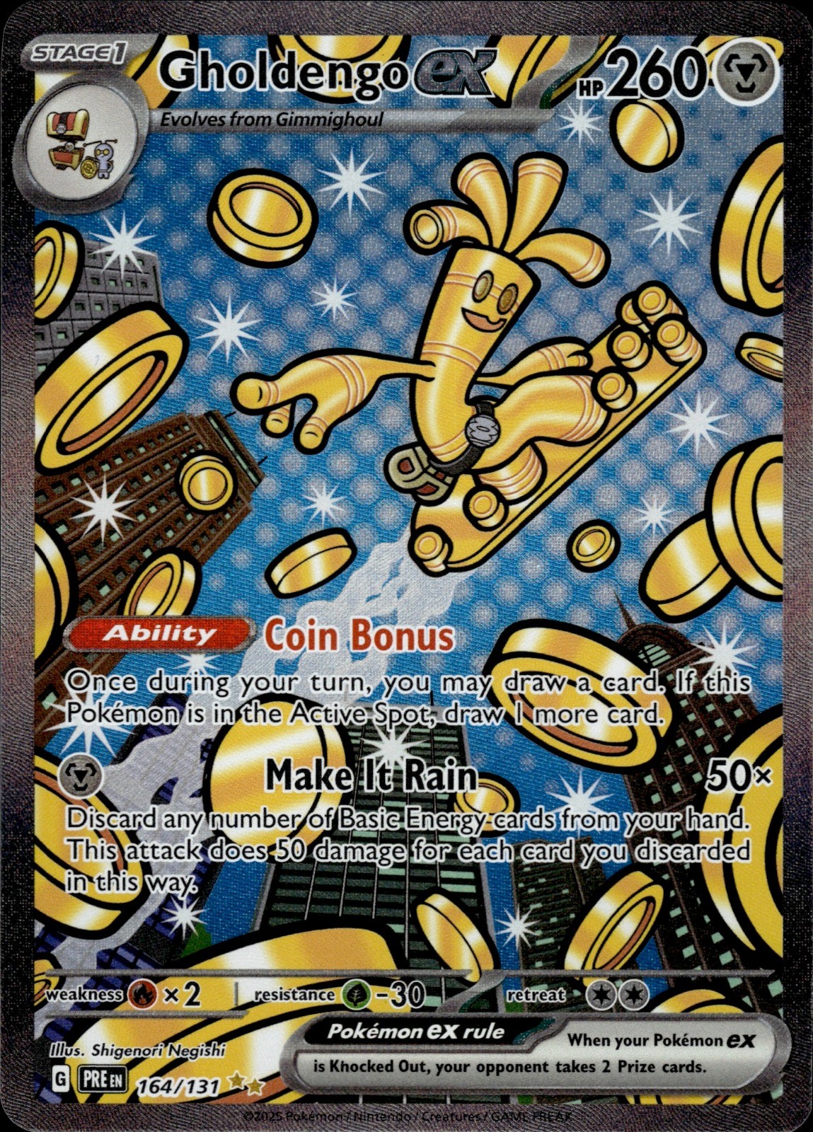 Gholdengo ex Holo Special Illustration Rare SV: Prismatic Evolutions 164/131 NM