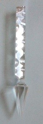 1 x großer antiker geschliffener Kristall Kronleuchter Prisma, Halbalberts, 150 mm facettiert 