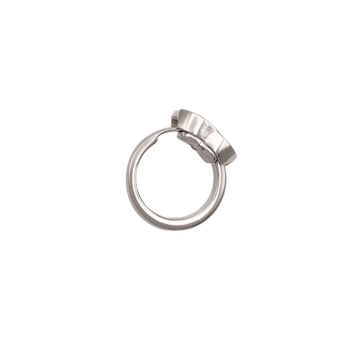 CHANEL Ring 01P Coco Mark Move Silver Logo Ring | eBay