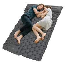  Sleeping Pad for Camping, Ultralight Connectable Inflatable Double Grey