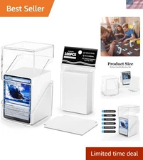 High-Quality Card Deck Case with 100 Sleeves - Ideal for Yu-Gi-Oh & Sports Cards