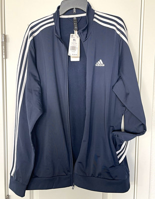 adidas Men's Essentials Tricot 3-Stripes Full Zip Track Jacket XL H46100