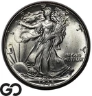 1945 Walking Liberty Half Dollar, Swirling Luster, Gem BU++