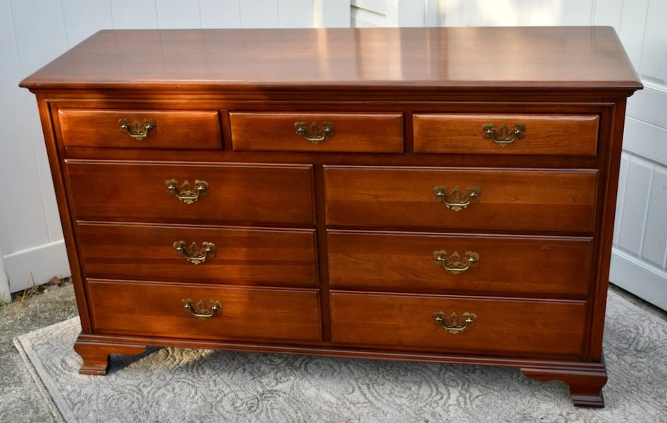 Cómoda/cofre tradicional con soporte de nueve cajones Link-Taylor Cherry vintage Foto 4 de 4