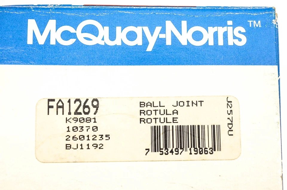 Kit de rótula McQuay-Norris FA1269, K9081, 10370 NUEVO EN STOCK Foto 3 de 3