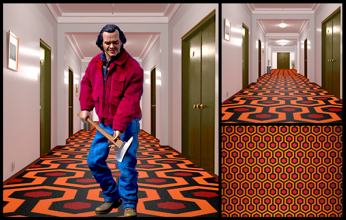 1/6 The Shining Floor + Backdrop 15”x15” - For 12” Jack Torrance