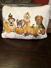 Dog Decrotive Fall Autumn Throw Pillow