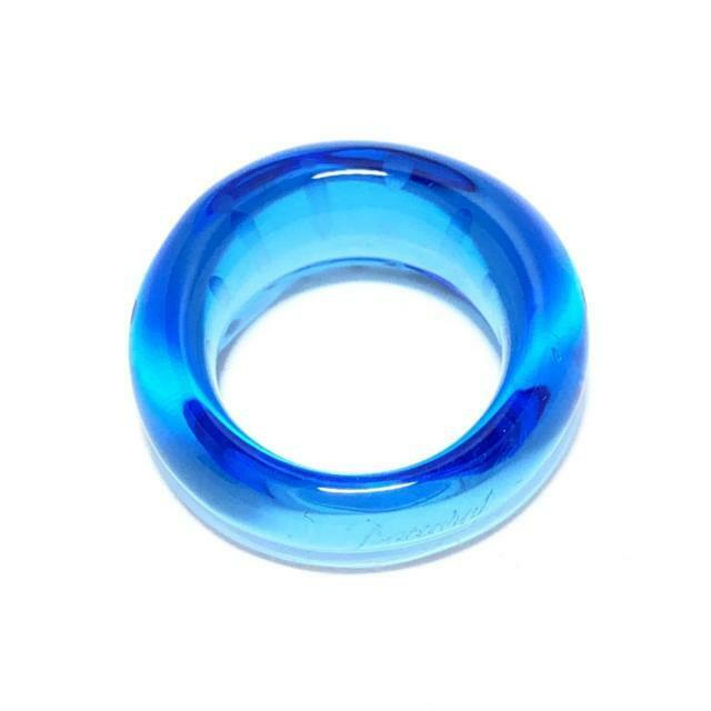 Baccarat Dotted Ring Crystal Glass Blue Size US 6.5 / EU 52 / UK L-M Tanie uzupełnianie zapasów