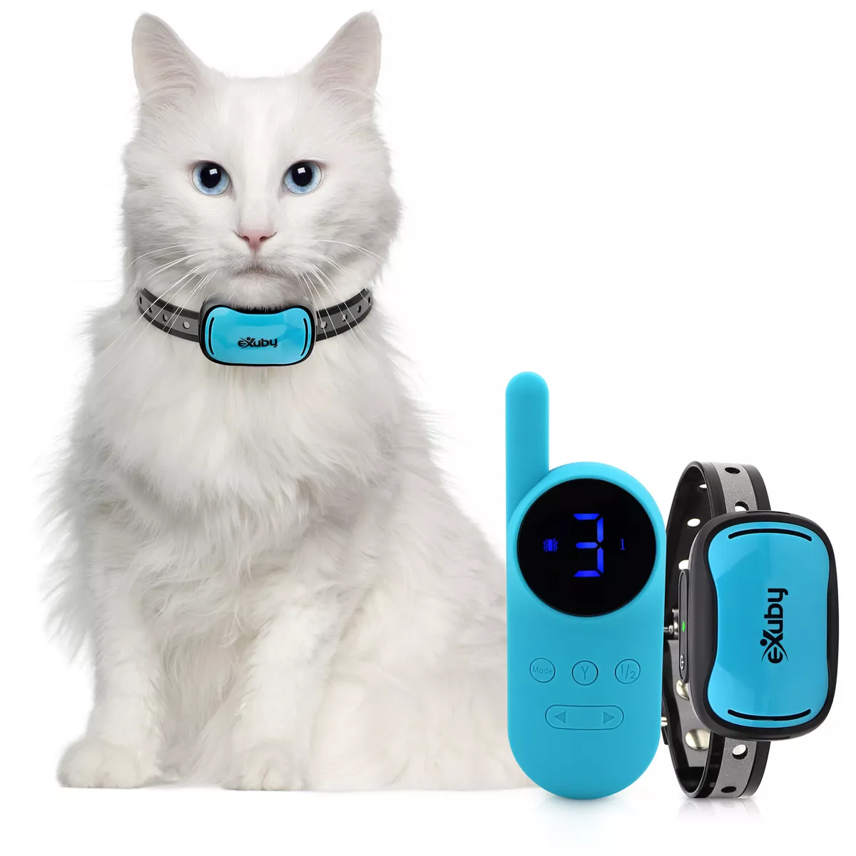 eXuby Cat Shock Collar w Remote Sound Vibrate Shock Mode