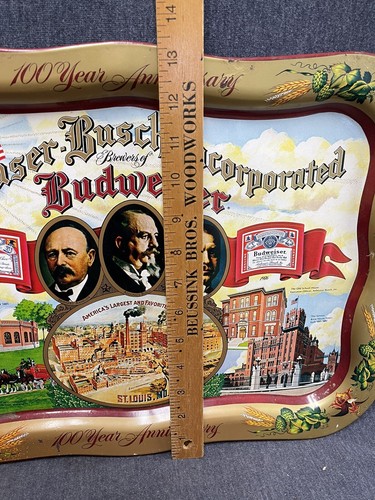 Anheuser-Busch 100 Jahre Jubiläum Tablett BUDWEISER 1876 - 1976 Rost verbeult 13x18 - Bild 10 von 10