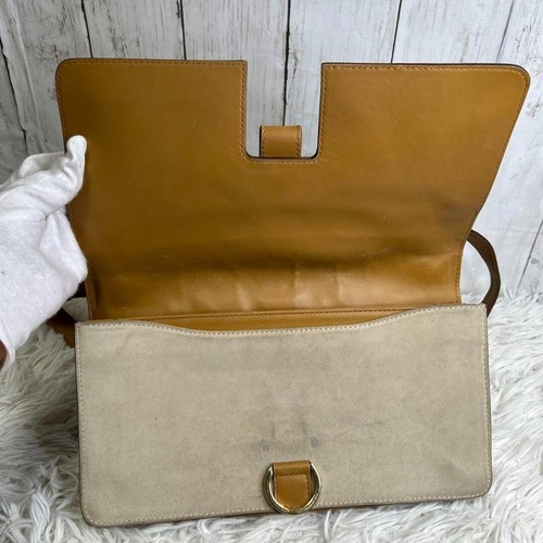 Gucci Suede Leather Shoulder Bag Auth Brown Medium Women From Japan - Picture 14 of 20