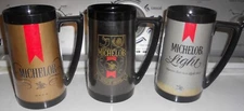 3 Michelob Beer Thermo Serv Plastic Mugs