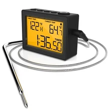 Cappec Instant Thermometer with High/Low Temperature Alarms, Up/Down Timer