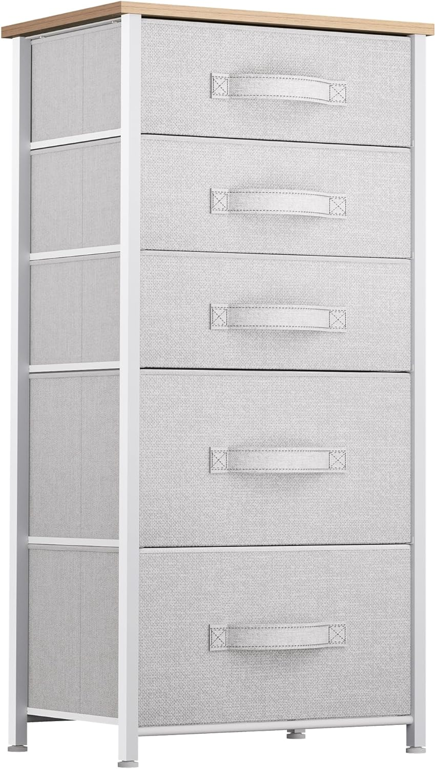 5 Drawers Dresser - Fabric Dresser, Organizer Unit for Living Room, Closets