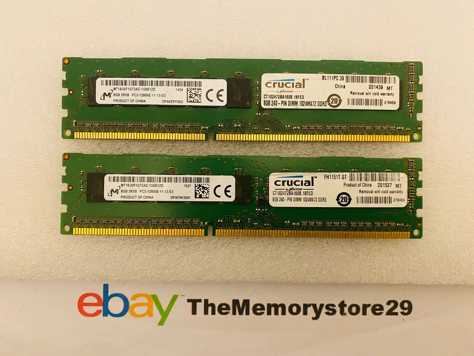 Micro server ECC UDIMM 8GB 16GB 32GB  Memory DDR3 1300MHz 1600MHz Unbuffered Lot - Image 3 of 4