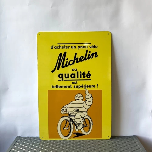 Vintage Michelin Bicycle Tire French Bibendum Metal Sign  -  24"x16" (60x40 cm)